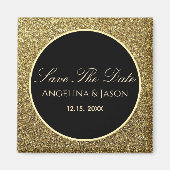 Black and Gold Wedding Save the Date Magneet (Voorkant)