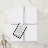 Black and Gold Welcome Love & Gratitude Wedding Cadeaulabel (Met Touw)