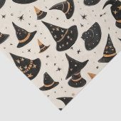Black and Gold Witch's Petten Stars Cream Hallowee Tissuepapier (Detail)