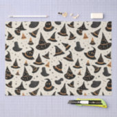 Black and Gold Witch's Petten Stars Cream Hallowee Tissuepapier (Craft)