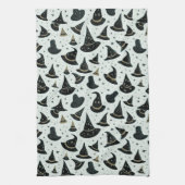 Black and Gold Witch's Petten Sterren Groen Hallow Theedoek (Verticaal)