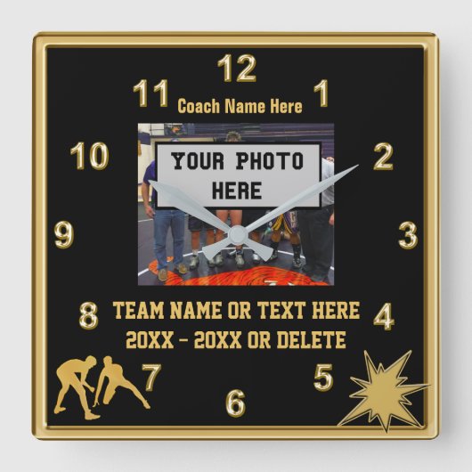 Black and Gold Wruing klokken Uw foto, tekst (Voorkant)