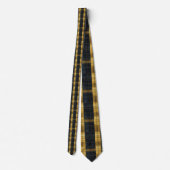 Black and Gold/Yellow Plaid Pattern Necktie Tie Stropdas (Achterkant)