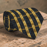 Black and Gold/Yellow Plaid Pattern Necktie Tie Stropdas<br><div class="desc">A stylish and modern necktie featuring a classic plaid pattern. Perfect for adding a touch of sophistication to any outfit, whether it's for a business meeting, a special event, or simply to express your personal style. This tie is designed to be both versatile and eye-catching, making it a great addition...</div>