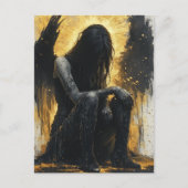 Black and Golden Details Angel Briefkaart (Voorkant)