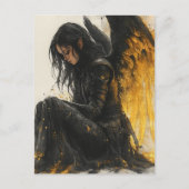 Black and Golden Details Angel Briefkaart (Voorkant)