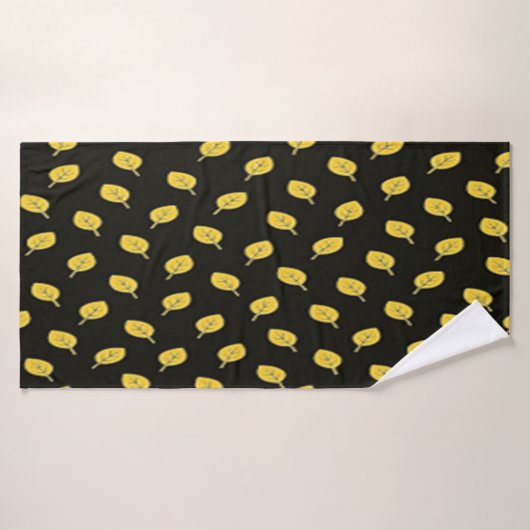 Black And Golden Yellow Towel Badhanddoek (Badhanddoek)