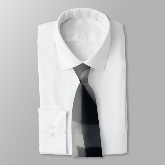 Black and Gray Abstract Artsy Tie Stropdas (Gebonden)