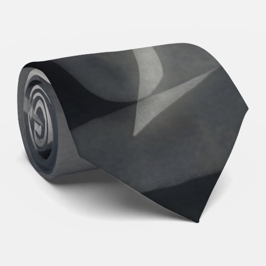 Black and Gray Abstract Artsy Tie Stropdas (Opgerold)