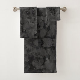 Black And Gray Abstract Graphic Art Design Bad Handdoek