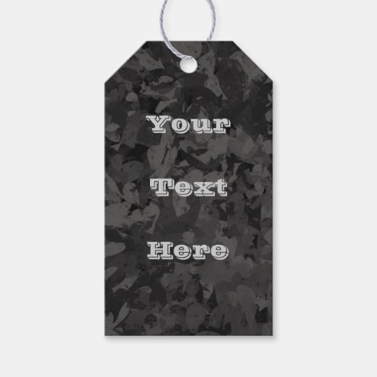 Black And Gray Abstract Graphic Art Design Cadeaulabel (Voorkant)