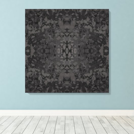 Black And Gray Abstract Graphic Art Design Canvas Afdruk (Insitu (Houten vloer))