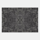 Black And Gray Abstract Graphic Art Design Inpakpapier Vel (Voorkant)
