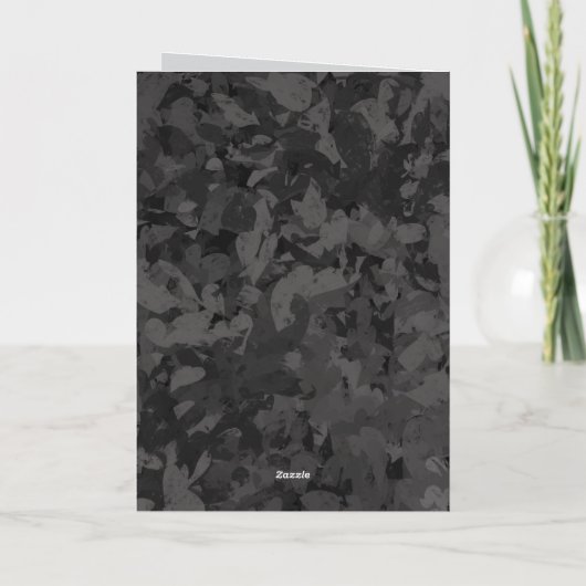 Black And Gray Abstract Graphic Art Design Kaart (Achterkant)