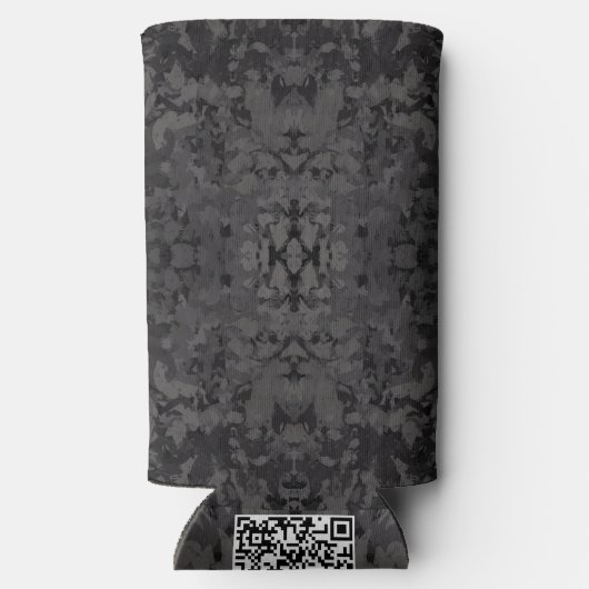 Black And Gray Abstract Graphic Art Design Seltzer Blikjeskoeler (Achterkant)