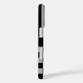 Black and Gray Checkered Striped Personalized Case-Mate iPhone Case (Achterkant / Rechts)