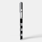 Black and Gray Checkered Striped Personalized Case-Mate iPhone Case (Achterkant / Links)