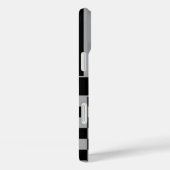 Black and Gray Checkered Striped Personalized Case-Mate iPhone Case (Achterkant / Rechts)