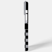 Black and Gray Checkered Striped Personalized Case-Mate iPhone Case (Achterkant / Links)