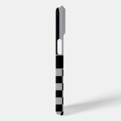 Black and Gray Checkered Striped Personalized Case-Mate iPhone Case (Achterkant / Rechts)