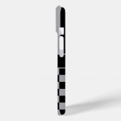 Black and Gray Checkered Striped Personalized Case-Mate iPhone Case (Achterkant / Links)