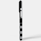 Black and Gray Checkered Striped Personalized Case-Mate iPhone Case (Achterkant / Links)