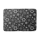 Black And Gray Retro Floral Art Seamless Pattern  Badmat (Voorkant)