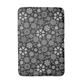 Black And Gray Retro Floral Art Seamless Pattern  Badmat (Voorkant Verticaal)