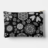 Black And Gray Retro Floral Art Seamless Pattern Etui (Achterkant)