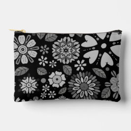 Black And Gray Retro Floral Art Seamless Pattern Etui