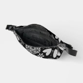 Black And Gray Retro Floral Art Seamless Pattern Heuptasje (Open)