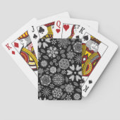 Black And Gray Retro Floral Art Seamless Pattern Pokerkaarten (Achterkant)