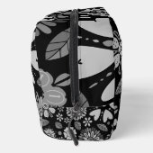 Black And Gray Retro Floral Art Seamless Pattern  Toilettasje (Rechts)