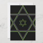 Black and Green Bar Mitzvah Invitation Kaart (Achterkant)