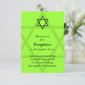 Black and Green Bar Mitzvah Reception Kaart 2 (Staand voorkant)