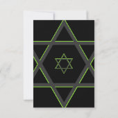 Black and Green Bar Mitzvah Reception Kaart 2 (Achterkant)