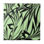 Black and Green Fern Glen Tegeltje (Voorkant)