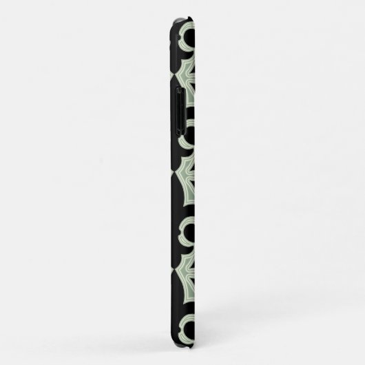 Black and Green Fleur De Lis Pattern Case-Mate iPhone Case (Achterkant/rechts)