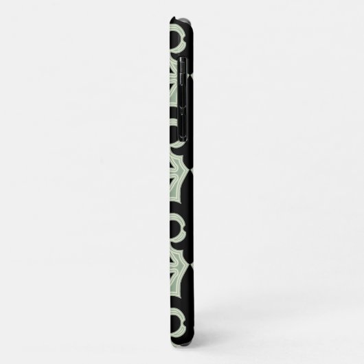Black and Green Fleur De Lis Pattern Case-Mate iPhone Case (Achterkant/links)