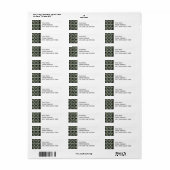 Black and Green Fleur De Lis Pattern Etiket (Full Sheet)