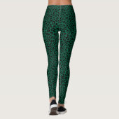 Black and green Leopard Print Fun Safari Pattern Leggings (Achterkant)