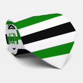 Black and Green Stripes Pattern Modern White Stropdas (Opgerold)