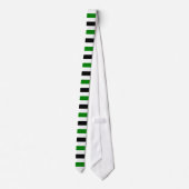 Black and Green Stripes Pattern Modern White Stropdas (Achterkant)
