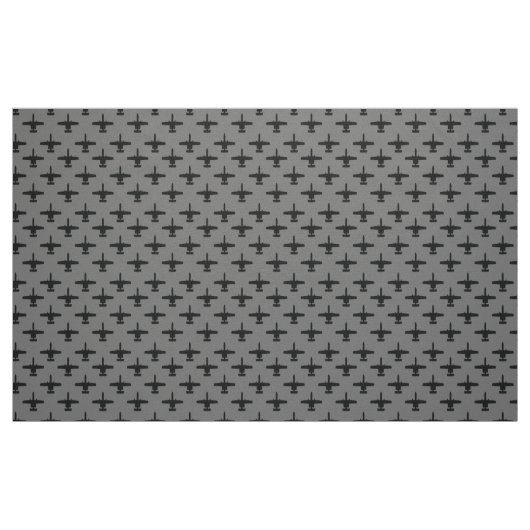 Black and Grey A-10 Warthog Attack Jet Pattern Stof (Fat Quarter)