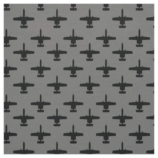 Black and Grey A-10 Warthog Attack Jet Pattern Stof (Swatch)
