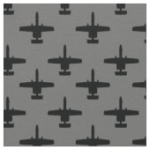 Black and Grey A-10 Warthog Attack Jet Pattern Stof (Close Up)