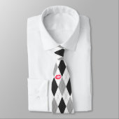 Black and Grey Argyle en Kisses Stropdas (Gebonden)