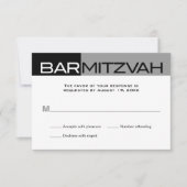 Black and Grey Block Bar Mitzvah Reply RSVP (Voorkant)