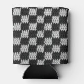 Black and Grey Checkered Crochet Koelbox Blikjeskoeler (Achterkant)