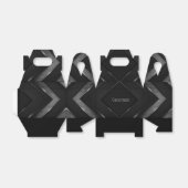 Black and Grey Chevron Gable Bedankdoosjes (Uitgevouwen)